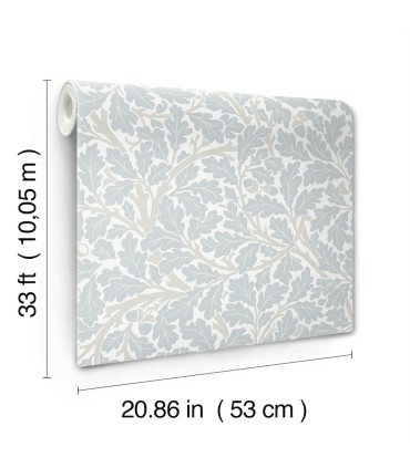 4153-82031 - Oak Tree Sky Blue Leaf Wallpaper-Hidden Treasures