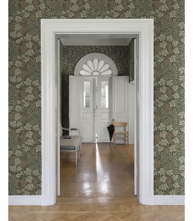 4153-82020 - Vine Dark Green Woodland Fruits Wallpaper-Hidden Treasures