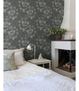4153-82021 - Vine Dark Denim Woodland Fruits Wallpaper-Hidden Treasures