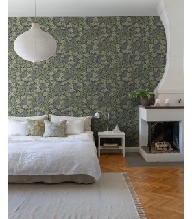 4153-82019 - Vine Green Woodland Fruits Wallpaper-Hidden Treasures