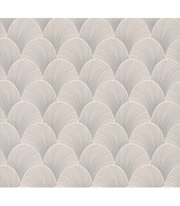 NT6104 - Metallic Cream Scallop Wallpaper-Candice Olson
