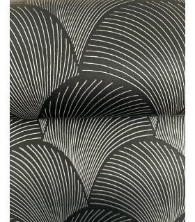 NT6105 - Metallic Black Scallop Wallpaper-Candice Olson