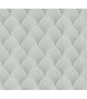 NT6106 - Metallic Light Green Scallop Wallpaper-Candice Olson