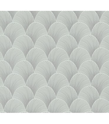 NT6106 - Metallic Light Green Scallop Wallpaper-Candice Olson