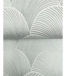 NT6106 - Metallic Light Green Scallop Wallpaper-Candice Olson
