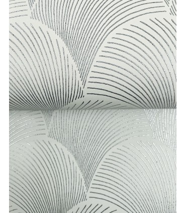 NT6106 - Metallic Light Green Scallop Wallpaper-Candice Olson