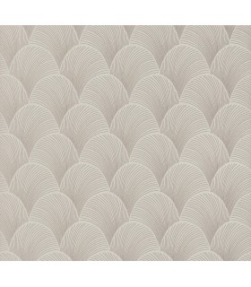 NT6107 - Metallic Beige Scallop Wallpaper-Candice Olson