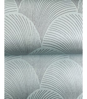 NT6108 - Metallic Blue Pearl Scallop Wallpaper-Candice Olson