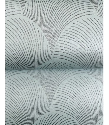 NT6108 - Metallic Blue Pearl Scallop Wallpaper-Candice Olson