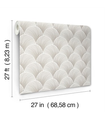 NT6109 - Metallic White Gold Scallop Wallpaper-Candice Olson