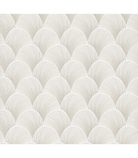 NT6109 - Metallic White Gold Scallop Wallpaper-Candice Olson