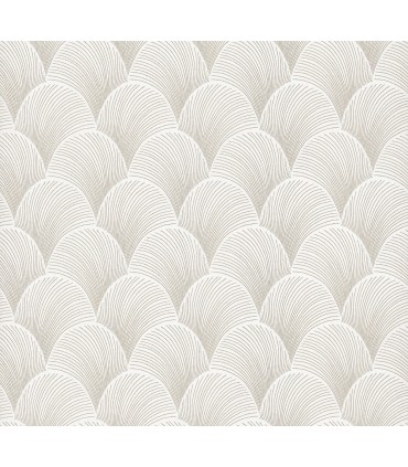 NT6109 - Metallic White Gold Scallop Wallpaper-Candice Olson