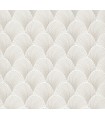 NT6109 - Metallic White Gold Scallop Wallpaper-Candice Olson