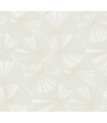 NT6112 - Layered White Lily Pads Wallpaper-Candice Olson