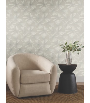 NT6114 - Layered Grey Lily Pads Wallpaper-Candice Olson