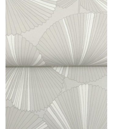 NT6114 - Layered Grey Lily Pads Wallpaper-Candice Olson