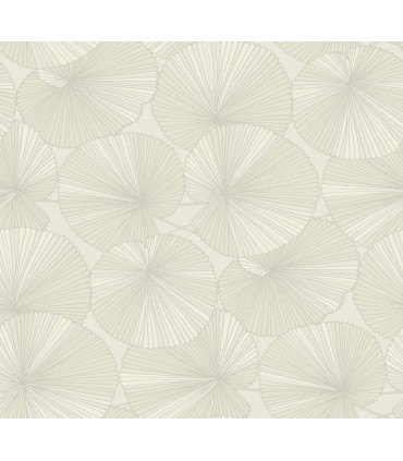NT6115 - Layered Cream Lily Pads Wallpaper-Candice Olson