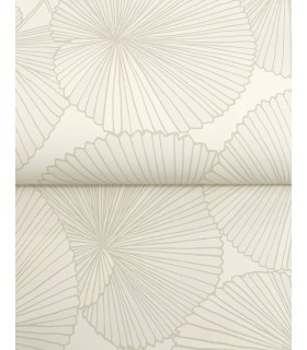 NT6115 - Layered Cream Lily Pads Wallpaper-Candice Olson