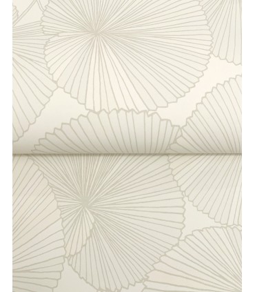 NT6115 - Layered Cream Lily Pads Wallpaper-Candice Olson