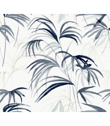 NT6122 - Inky Blue Palms Wallpaper-Candice Olson