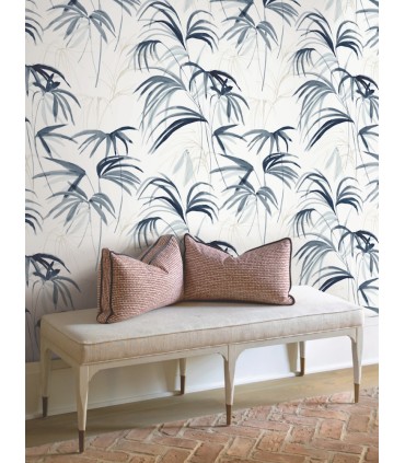 NT6122 - Inky Blue Palms Wallpaper-Candice Olson