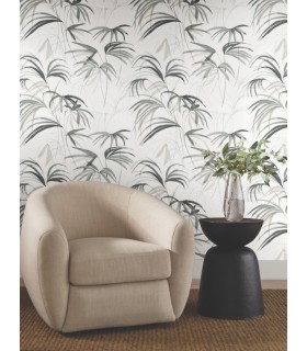 NT6123 - Inky Black Palms Wallpaper-Candice Olson