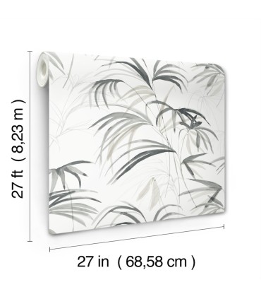 NT6123 - Inky Black Palms Wallpaper-Candice Olson
