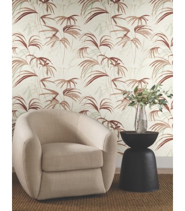 NT6124 - Inky Clay Palms Wallpaper-Candice Olson