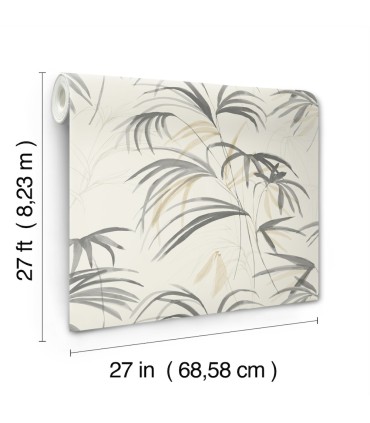 NT6125 - Inky Warm Neutral Palms Wallpaper-Candice Olson