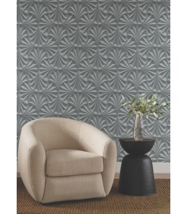 NT6127 - Sculpted Charcoal Fans Cork Wallpaper-Candice Olson
