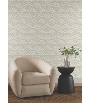 NT6128 - Sculpted Taupe Fans Cork Wallpaper-Candice Olson