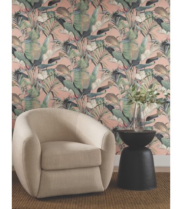 NT6132 - Tropical Coral Cabana Wallpaper-Candice Olson
