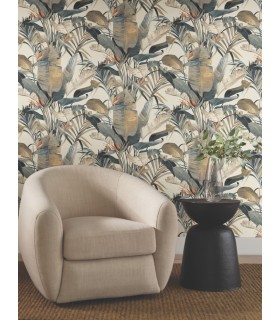 NT6133 - Tropical Plush Neutral Cabana Wallpaper-Candice Olson