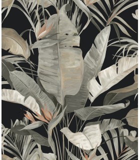 NT6135 - Tropical Black Cabana Wallpaper-Candice Olson