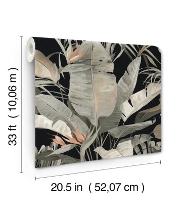 NT6135 - Tropical Black Cabana Wallpaper-Candice Olson