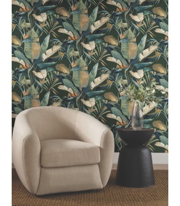 NT6136 - Tropical Green Cabana Wallpaper-Candice Olson