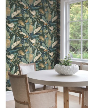 絵画 『New NORRY CATCHER！』NORRY NT6135 - Tropical Black Cabana Wallpaper-Candice Olson