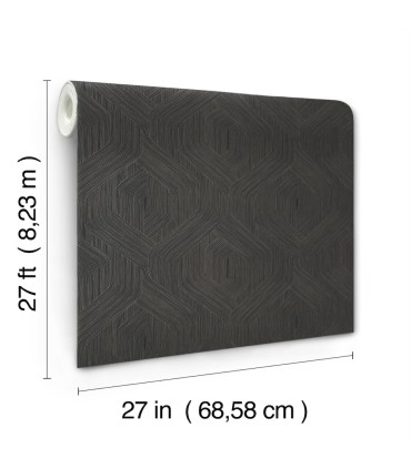 NT6192 - Fine Line Black Geometric Wallpaper-Candice Olson
