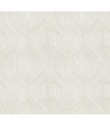 NT6193 - Fine Line Taupe on White Geometric Wallpaper-Candice Olson