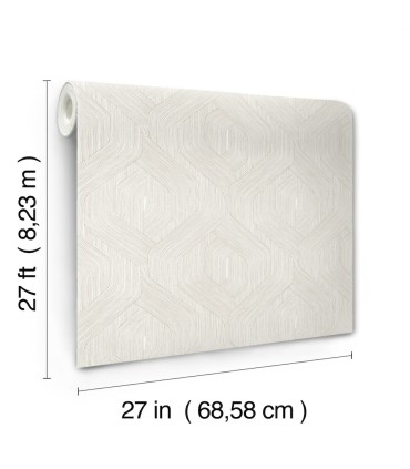 NT6193 - Fine Line Taupe on White Geometric Wallpaper-Candice Olson
