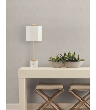 NT6195 - Fine Line Taupe Geometric Wallpaper-Candice Olson
