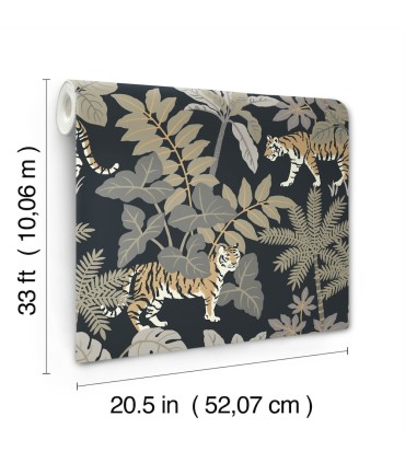 4146-27249 - Caspian Charcoal Jungle Prowl Wallpaper-Harmony
