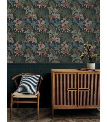 4146-27250 - Caspian Grey Jungle Prowl Wallpaper-Harmony