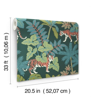 4146-27251 - Caspian Evergreen Jungle Prowl Wallpaper-Harmony