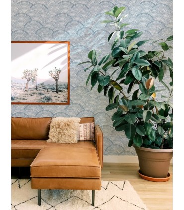 4146-27200 - Encircle Indigo Geometric Wallpaper-Harmony