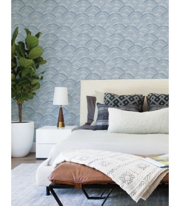 4146-27200 - Encircle Indigo Geometric Wallpaper-Harmony