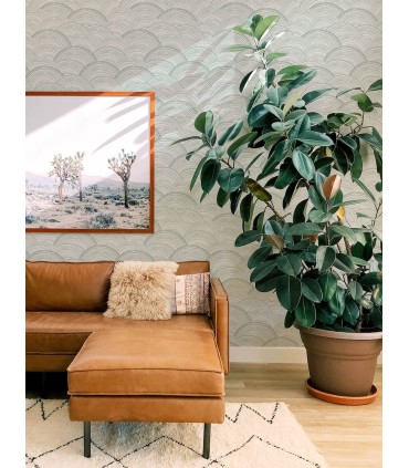 4146-27202 - Encircle Green Geometric Wallpaper-Harmony