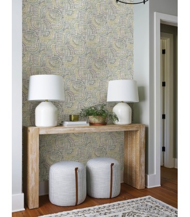 4146-27214 - Wanderer Aquamarine Mosiac Wallpaper-Harmony