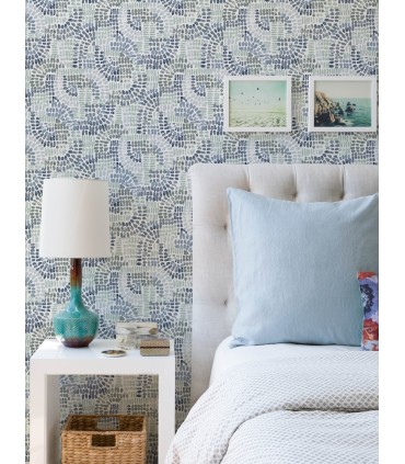 4146-27215 - Wanderer Blueberry Mosiac Wallpaper-Harmony