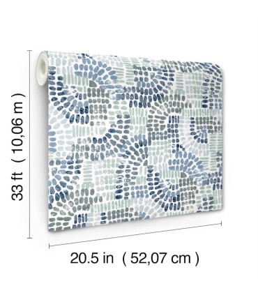 4146-27215 - Wanderer Blueberry Mosiac Wallpaper-Harmony